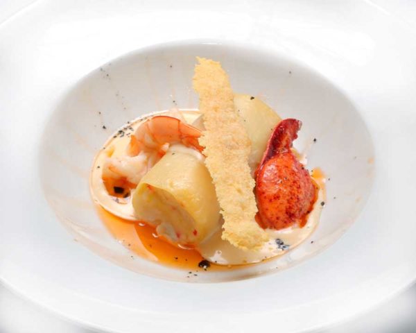 Carta Restaurante Canelon de bogavante. Restaurante Castillo Bonavía