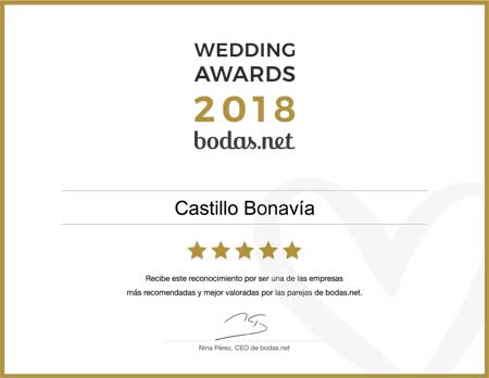 Castillo Bonavía, ganador Wedding Awards 2018 Bodas.net
