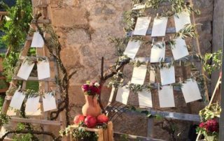 seating plan con hojas de olivo