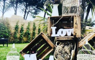 decoracion-cajas de madera y letras decorativas