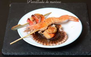 Aperitivos de boda. Parrillada de marisco