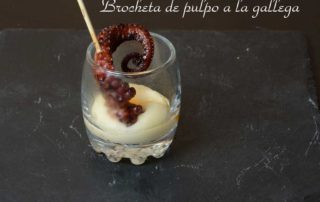Aperitivos de boda. Brocheta de pulpo a la gallega