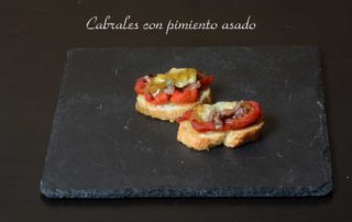 Aperitivos de boda. Cabrales con pimiento asado