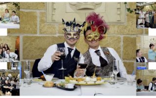 Boda temática estilo veneciano- Boda civil Carnaval Venecia-Castillo Bonavía