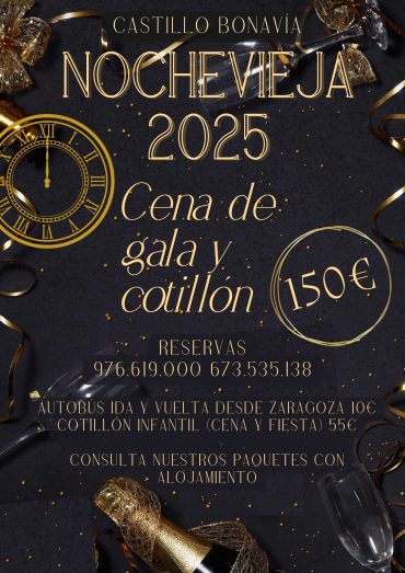 Menú Nochevieja Castillo Bonavía 2025 y Precio