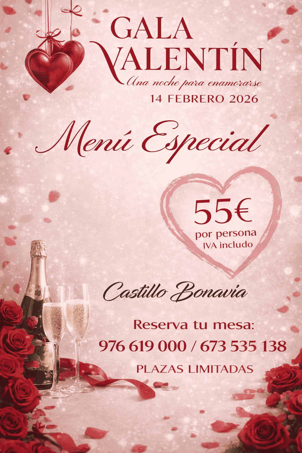 Menú San Valentín-Gala Castillo Bonavía