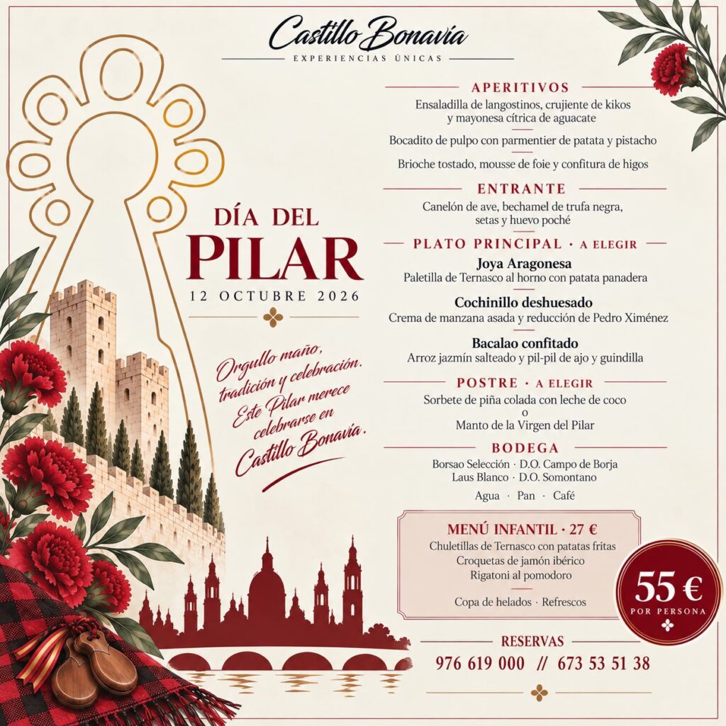 Menú Día del Pilar 2026 en Castillo Bonavía